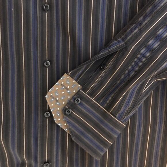 Tailorbyrd Men's Long Sleeve Button Up Striped Shirt Multi Color Size XXL - Picture 3 of 8